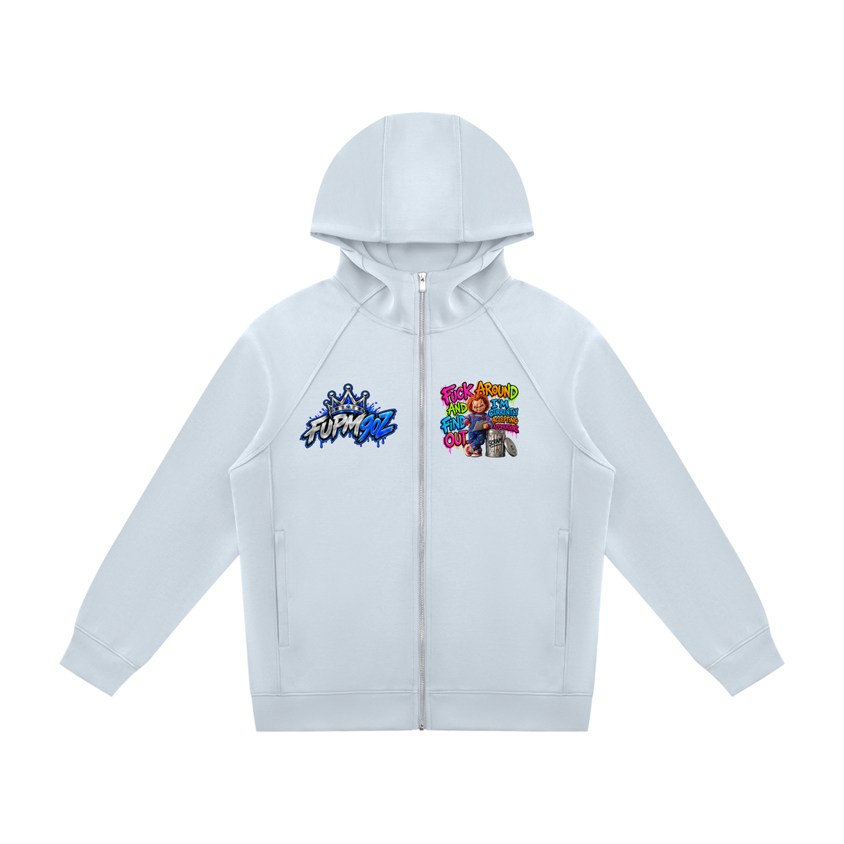 Unisex Raglan Full Zip Hoodie