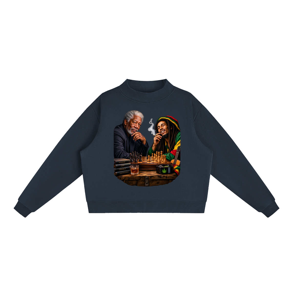 Essential Fleece Mock-Neck Crew Sweatshirt