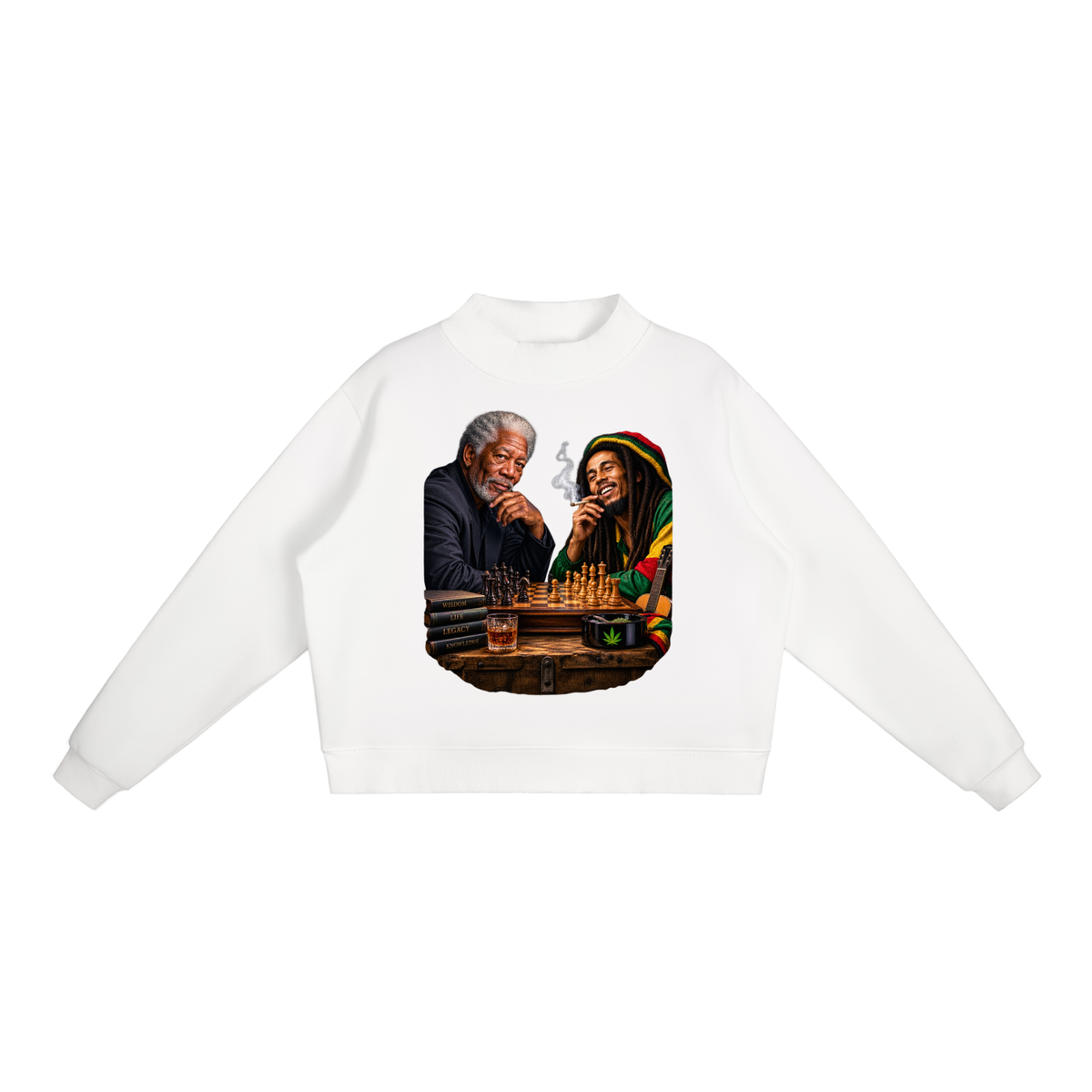 Essential Fleece Mock-Neck Crew Sweatshirt