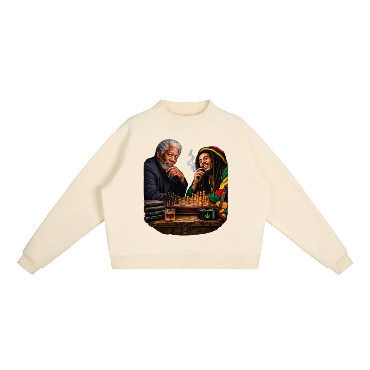 Essential Fleece Mock-Neck Crew Sweatshirt