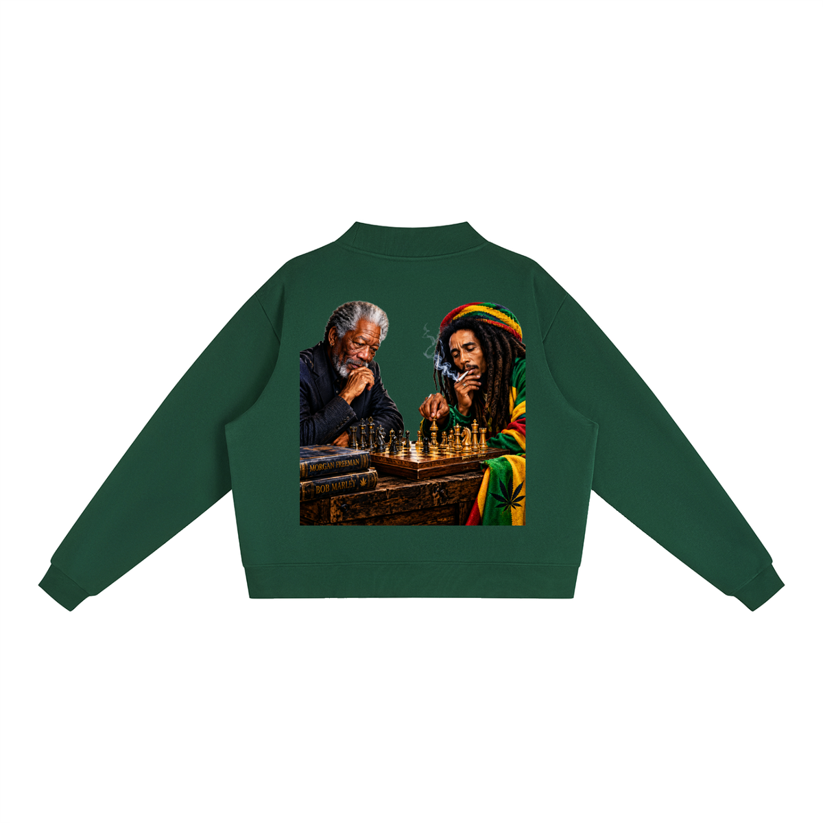 Essential Fleece Mock-Neck Crew Sweatshirt
