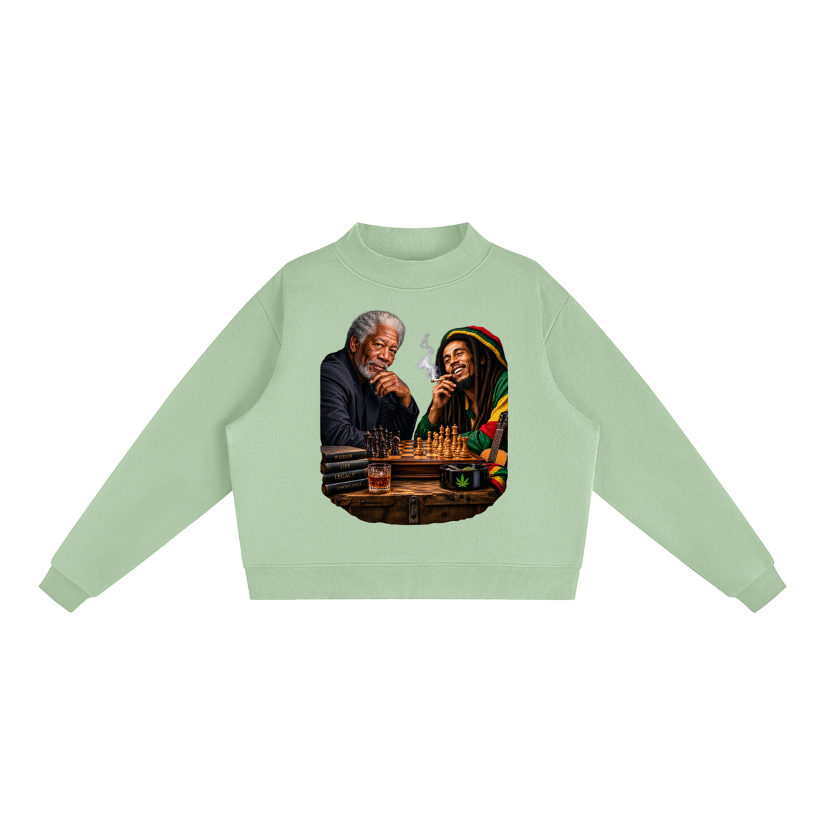 Essential Fleece Mock-Neck Crew Sweatshirt