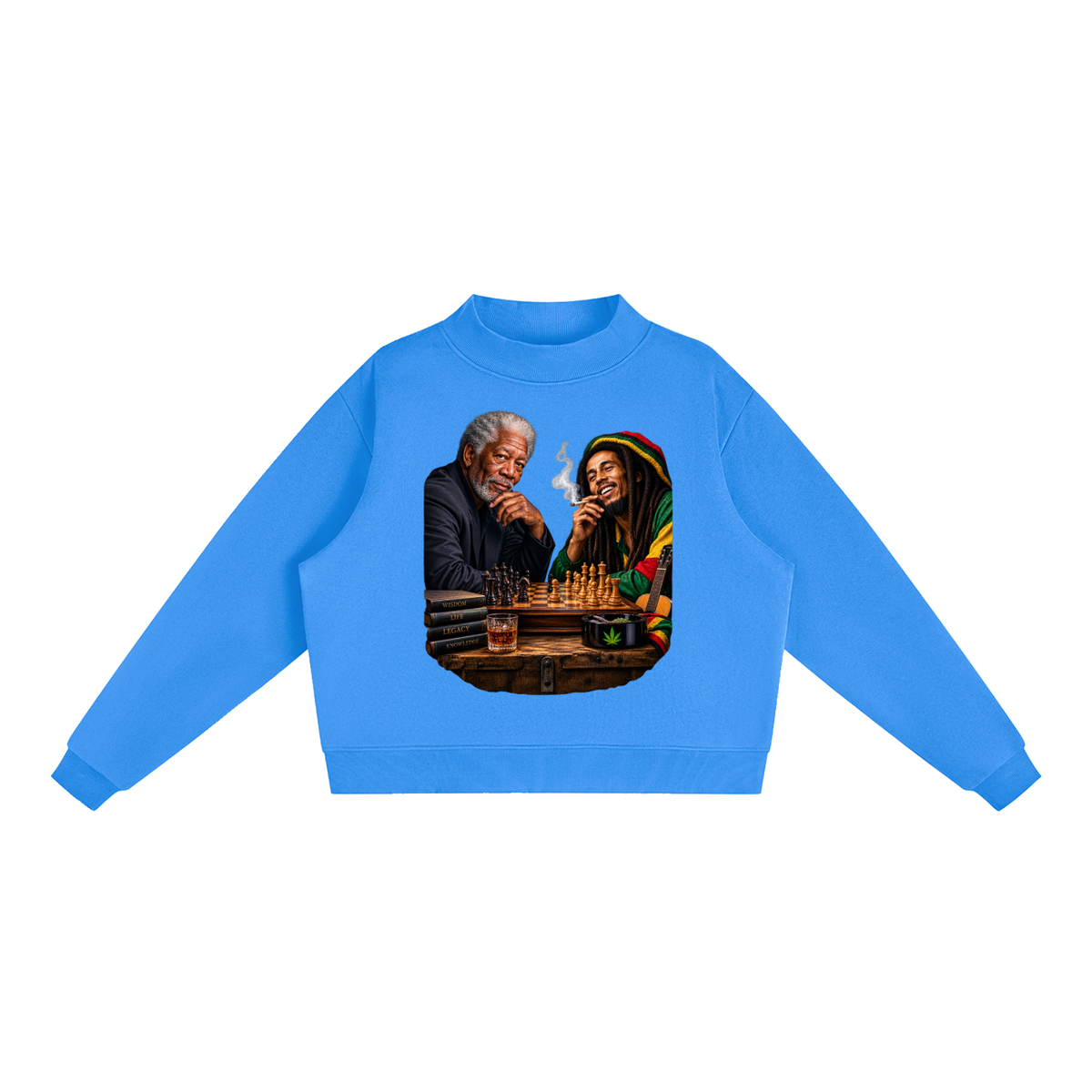 Essential Fleece Mock-Neck Crew Sweatshirt