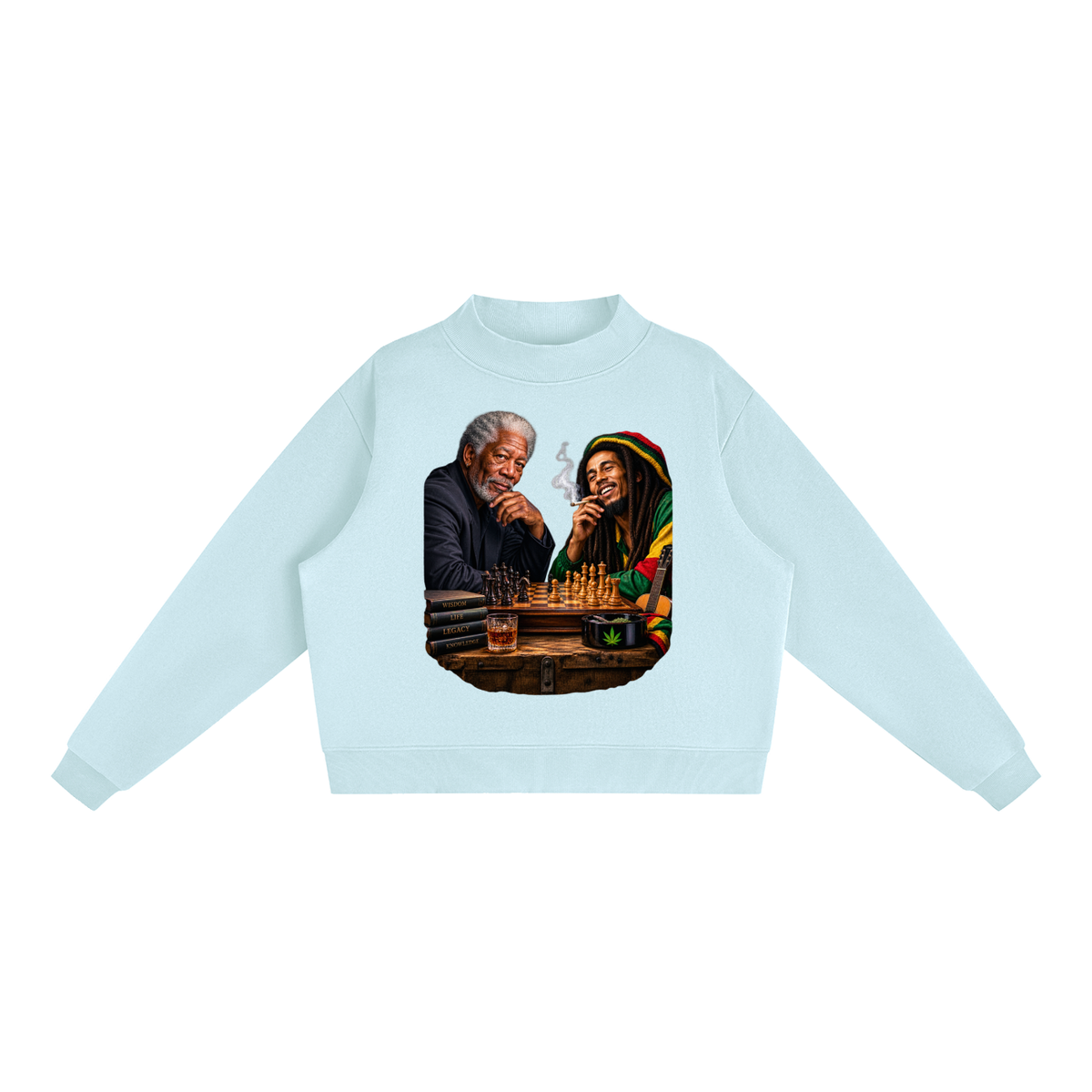Essential Fleece Mock-Neck Crew Sweatshirt