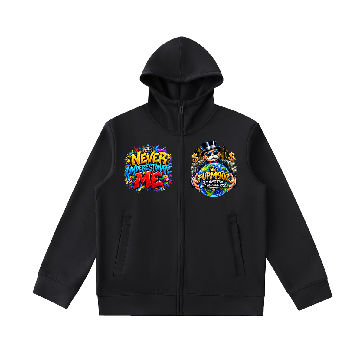 Essential Heavyweight High Neck  Zip-Up Hoodie
