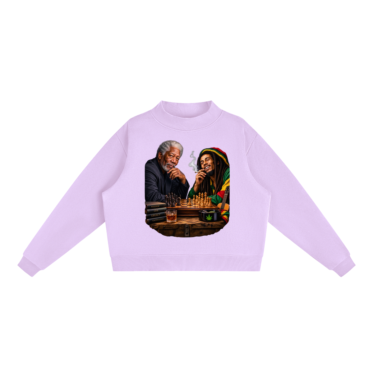 Essential Fleece Mock-Neck Crew Sweatshirt
