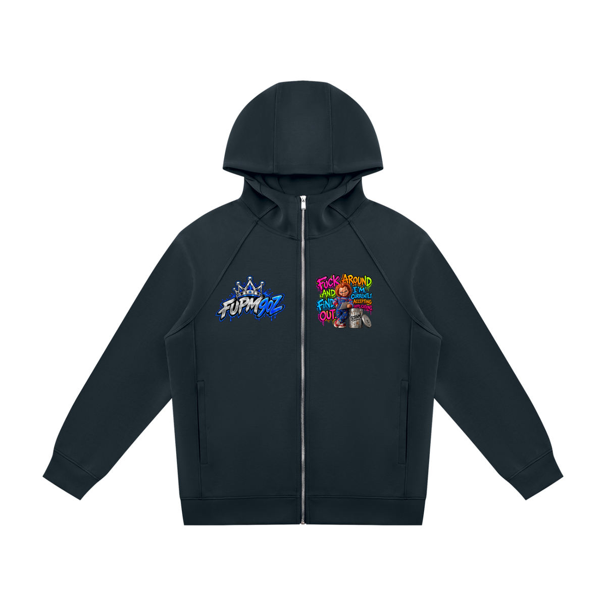 Unisex Raglan Full Zip Hoodie