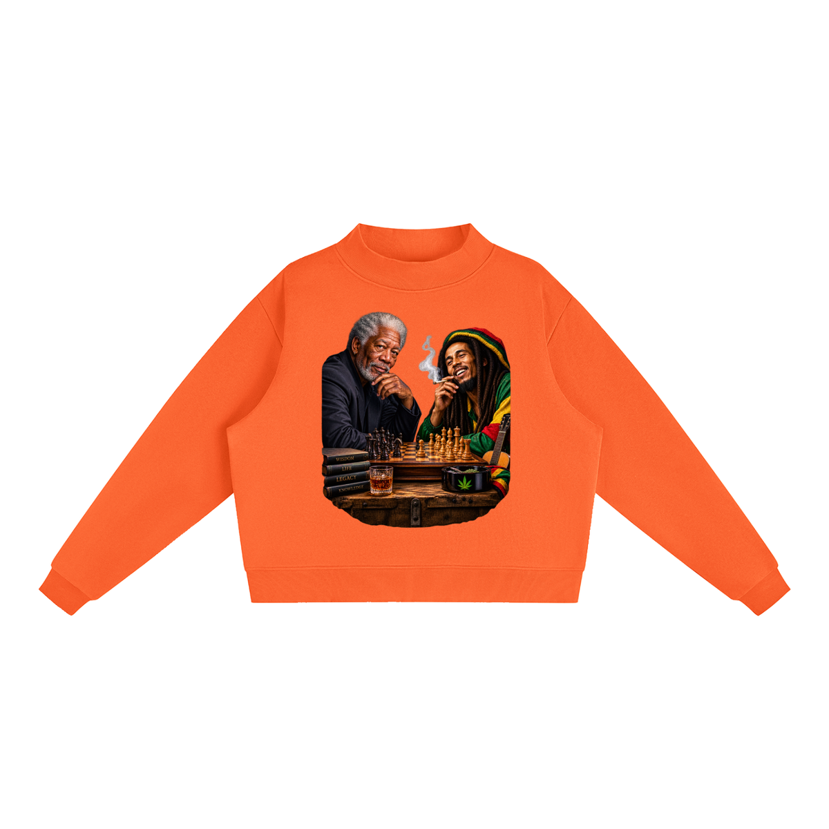 Essential Fleece Mock-Neck Crew Sweatshirt