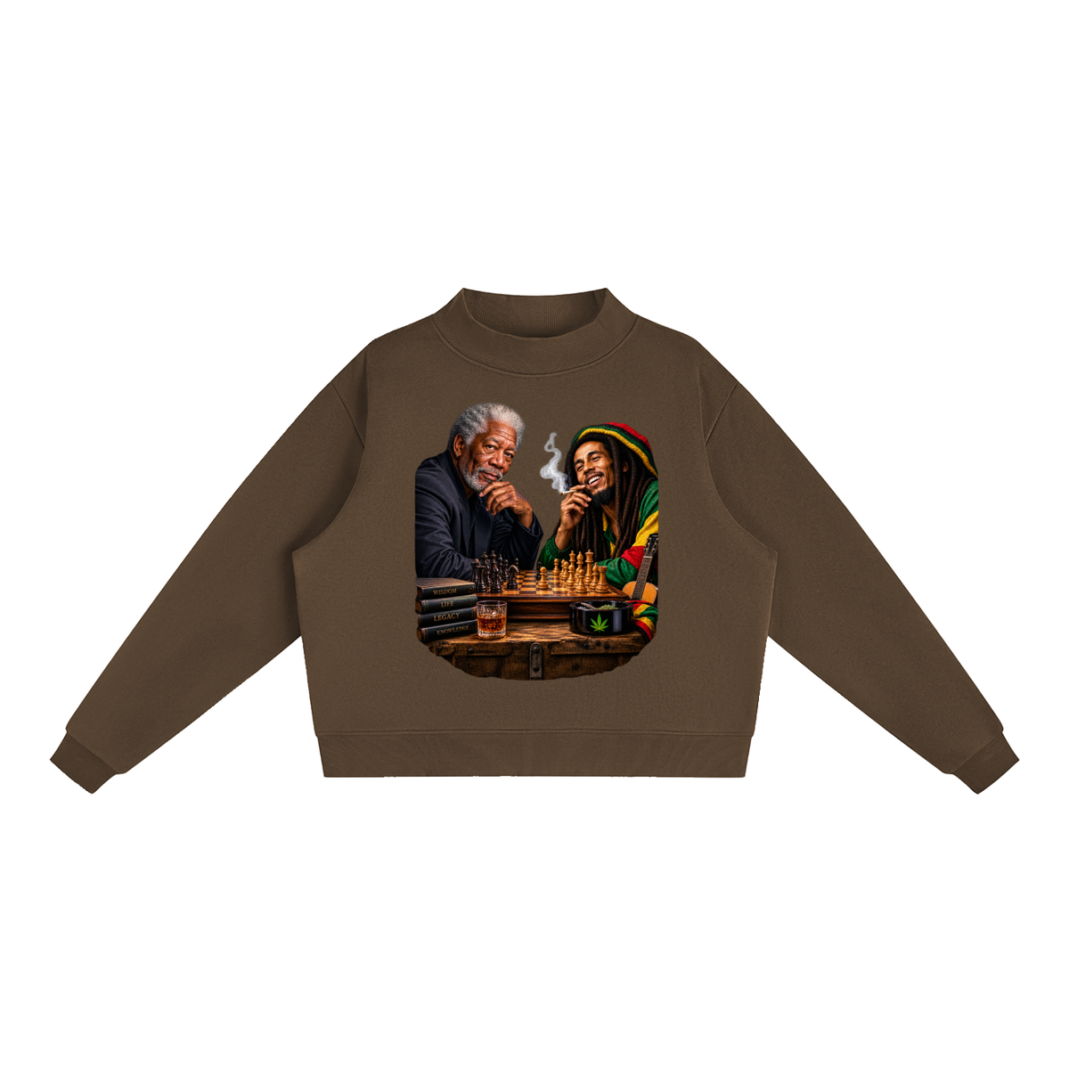 Essential Fleece Mock-Neck Crew Sweatshirt