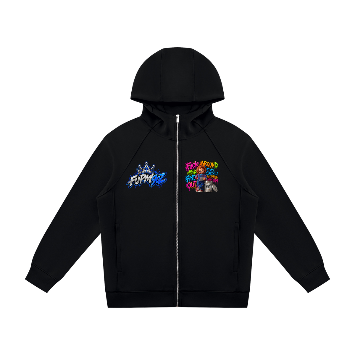 Unisex Raglan Full Zip Hoodie
