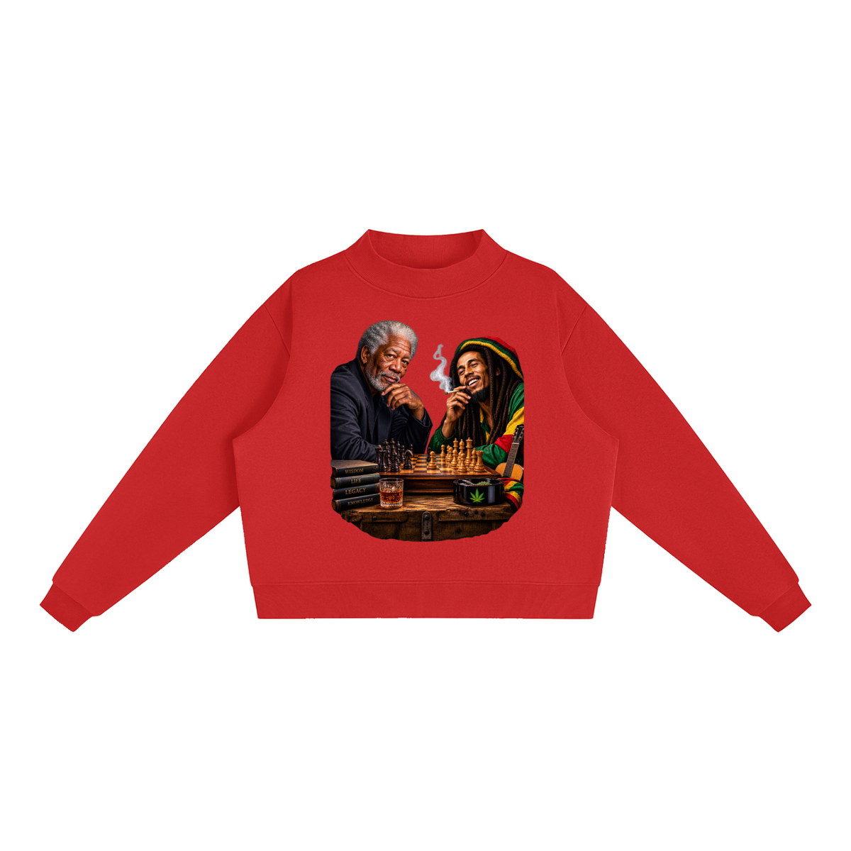 Essential Fleece Mock-Neck Crew Sweatshirt
