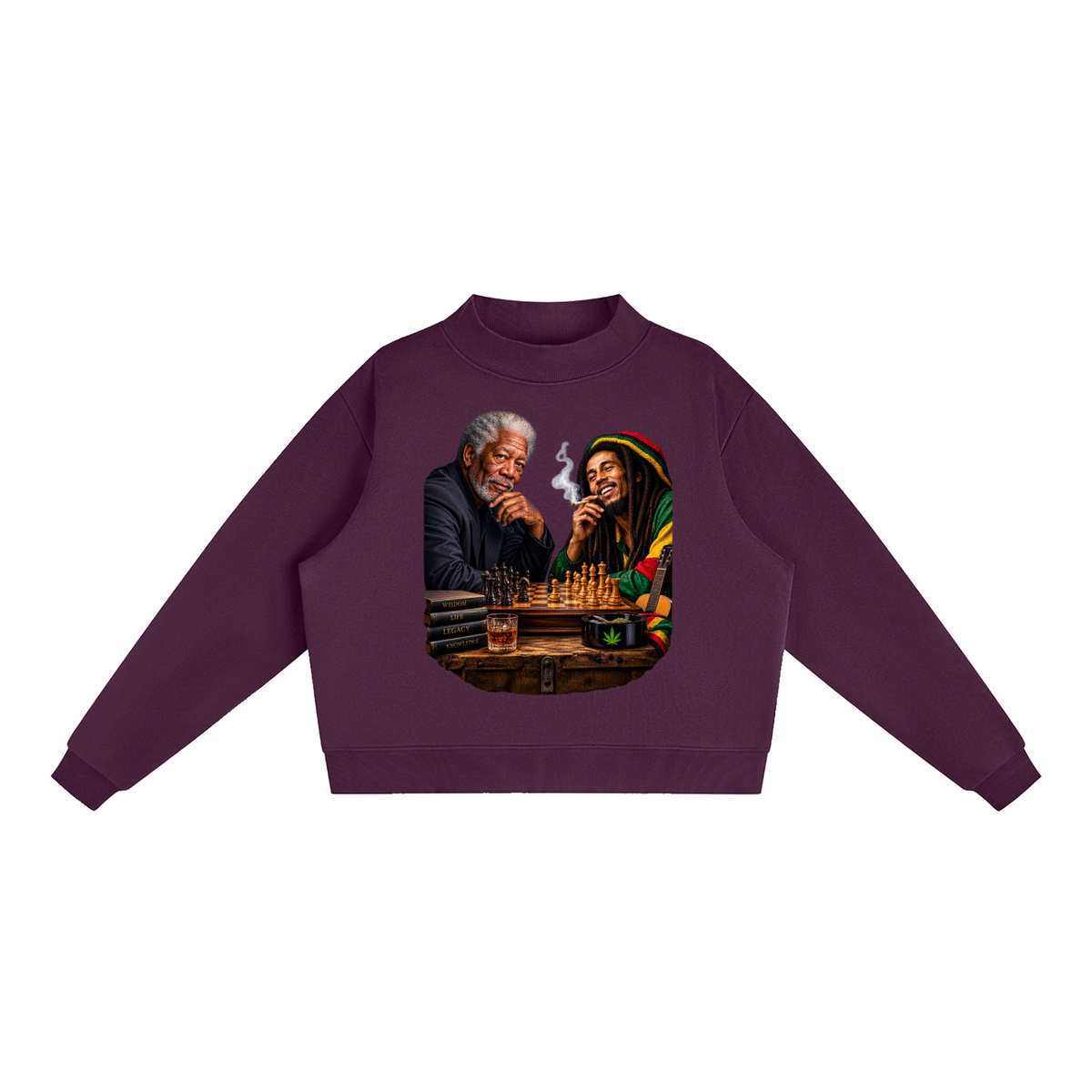 Essential Fleece Mock-Neck Crew Sweatshirt