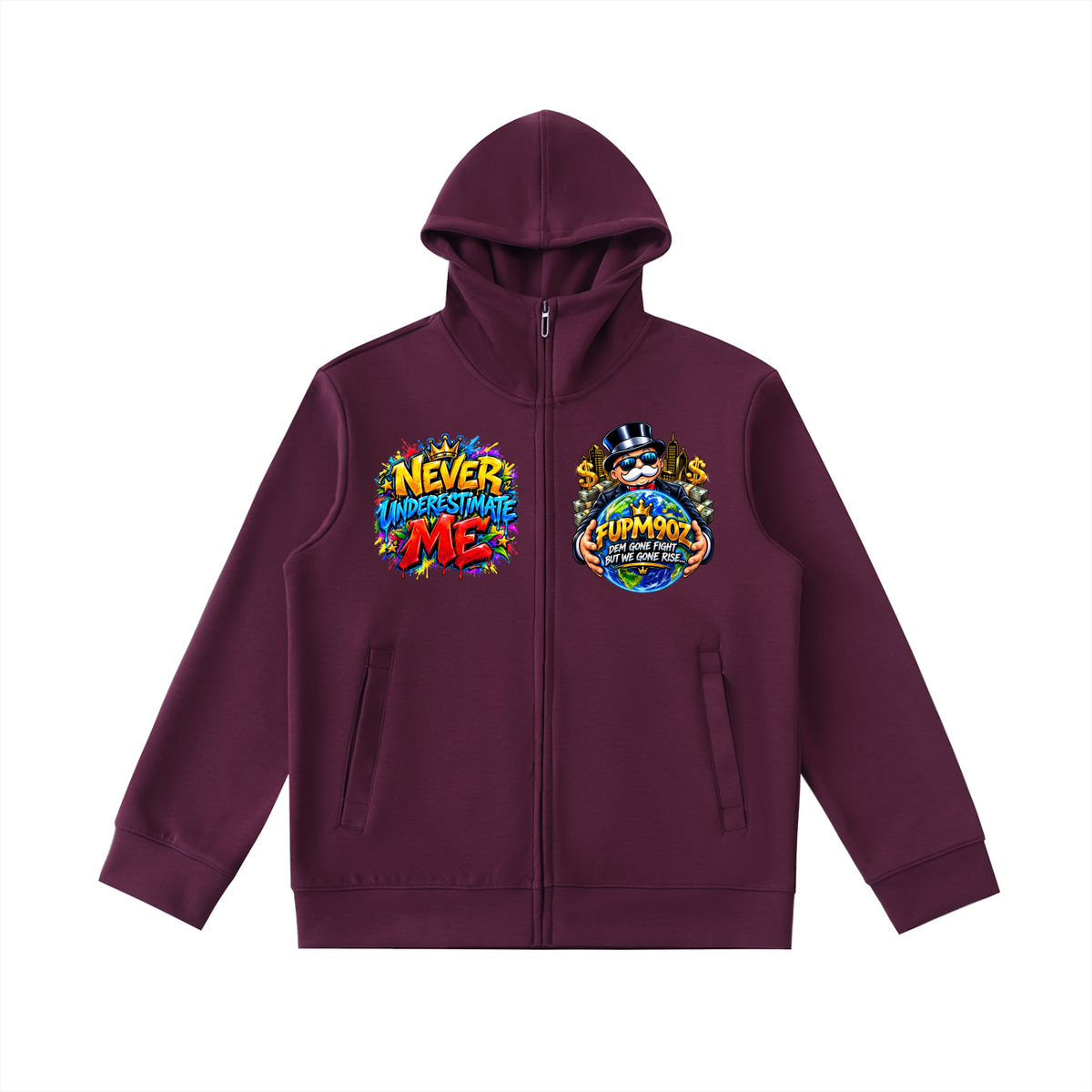 Essential Heavyweight High Neck  Zip-Up Hoodie