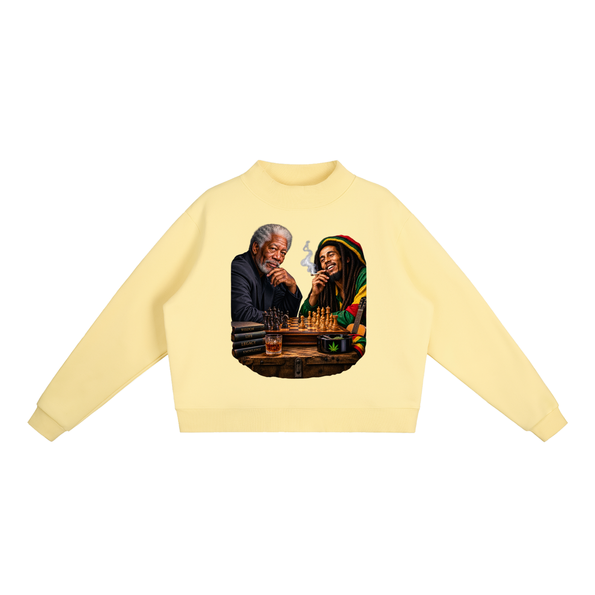 Essential Fleece Mock-Neck Crew Sweatshirt