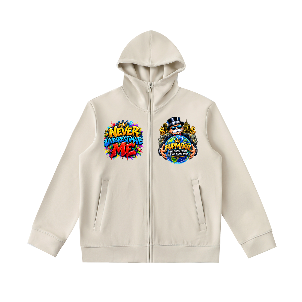 Essential Heavyweight High Neck  Zip-Up Hoodie