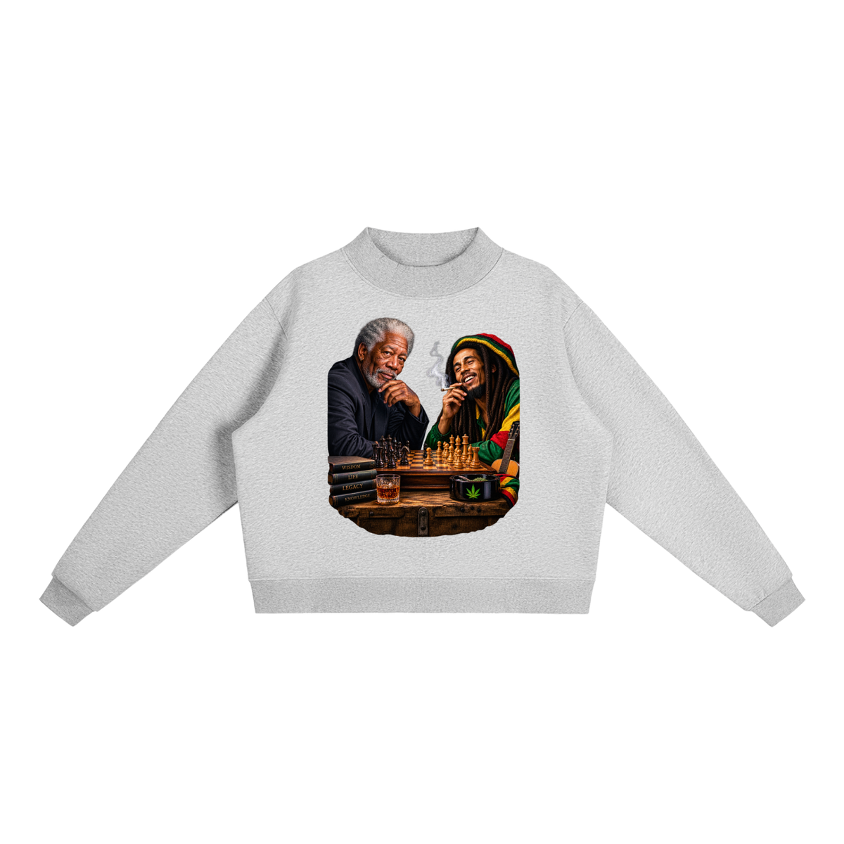 Essential Fleece Mock-Neck Crew Sweatshirt