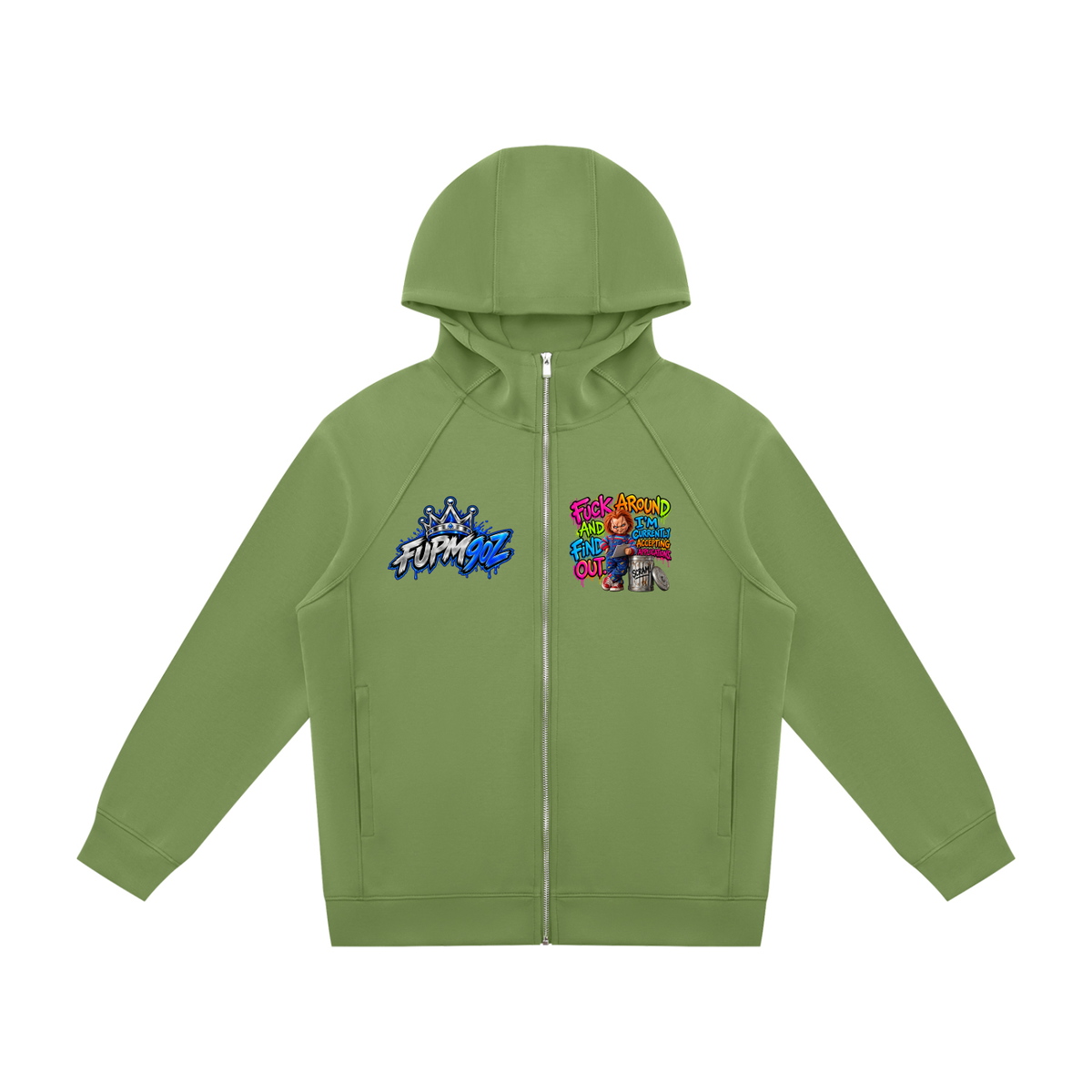 Unisex Raglan Full Zip Hoodie
