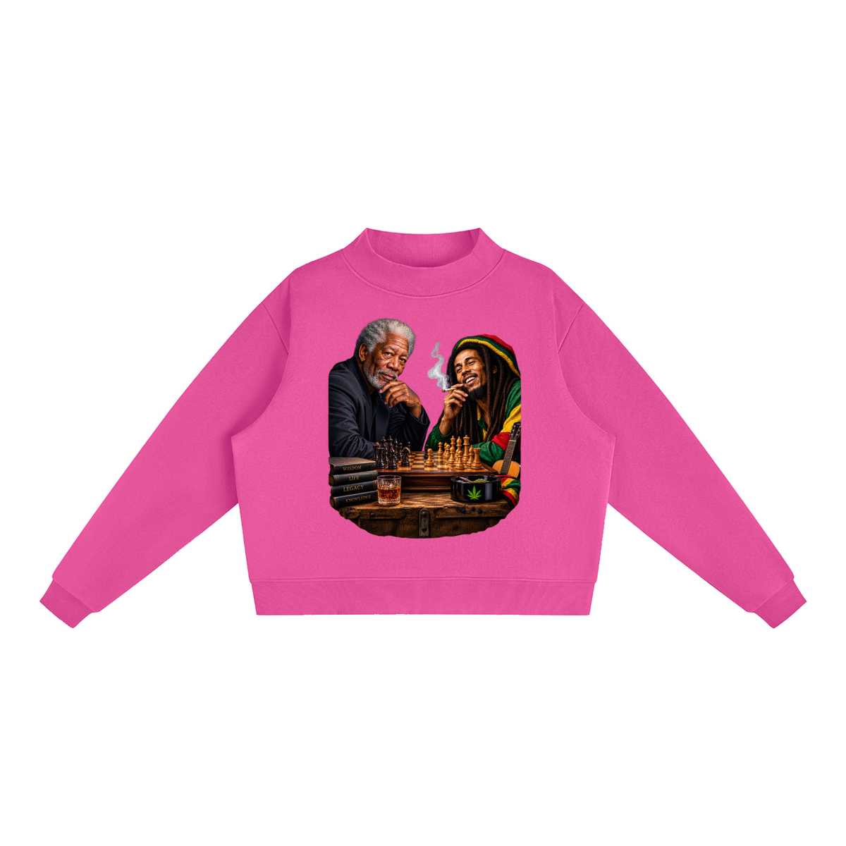 Essential Fleece Mock-Neck Crew Sweatshirt