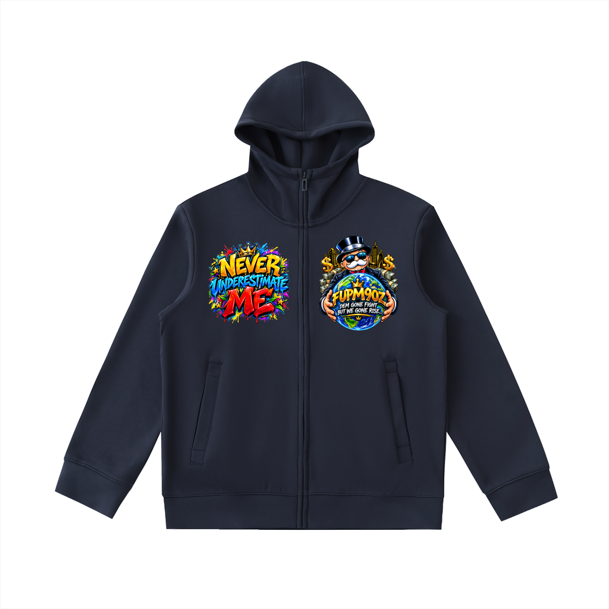 Essential Heavyweight High Neck  Zip-Up Hoodie