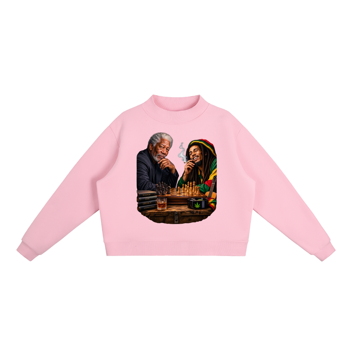 Essential Fleece Mock-Neck Crew Sweatshirt