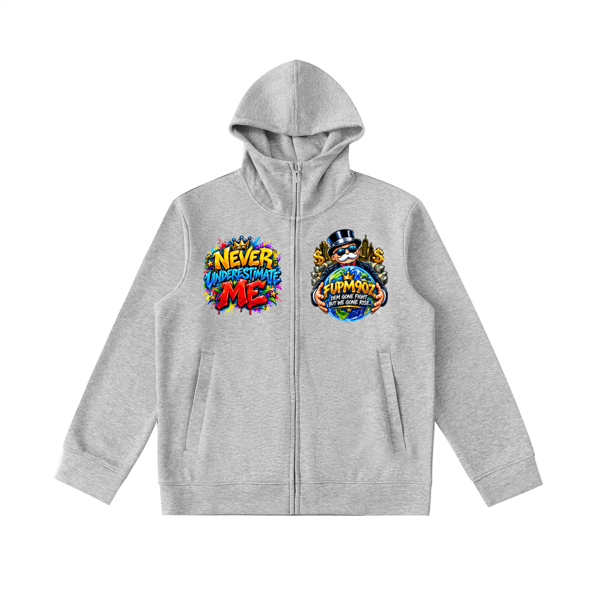 Essential Heavyweight High Neck  Zip-Up Hoodie