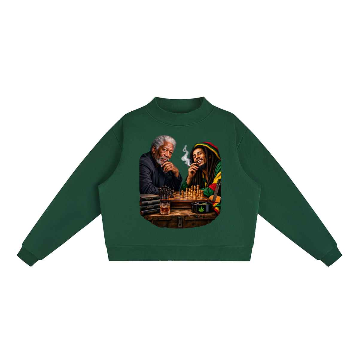 Essential Fleece Mock-Neck Crew Sweatshirt