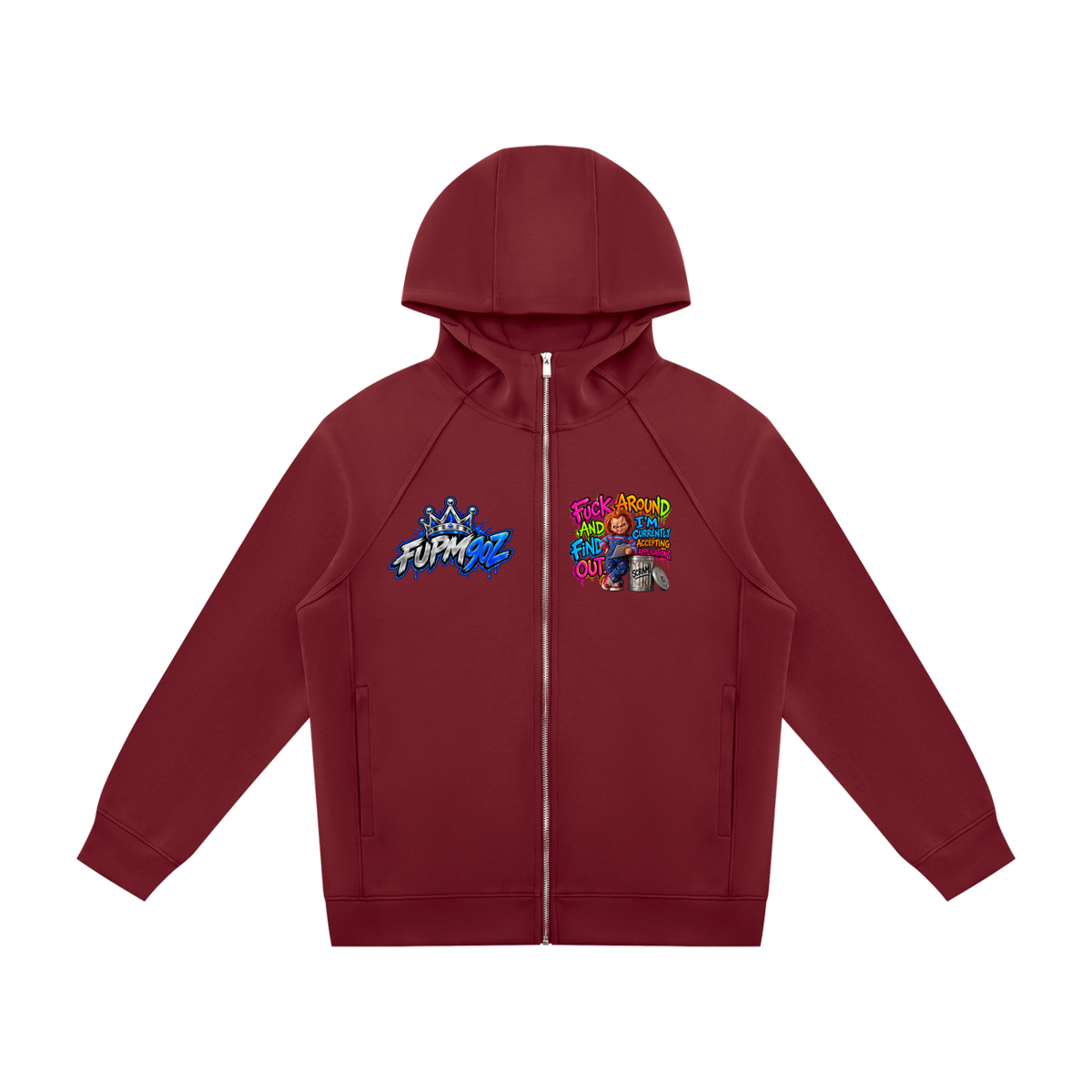 Unisex Raglan Full Zip Hoodie